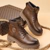 Herbst Winter Plateau Arbeitsstiefel Herren Neue Designer High Top Lederschuhe Männliche Mode Lässig Warm Halten Koreanische Knöchelboots Mann