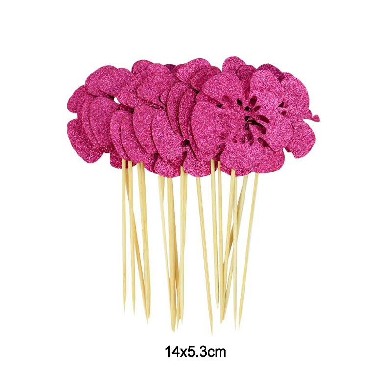 10pcs Hawaiian Party Cupcake Toppers Flamingo Trees Luau Summer Tropical Party Cake Decoration Birthday Party Wedding Supplies