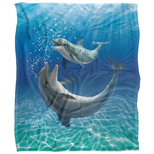 Royce McClure Silky Dolphin Bubbles Supersoft Blanket