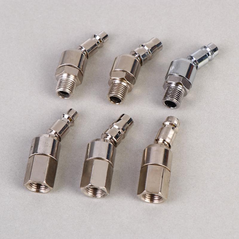 1Pcs Europe/C-Japan/Us Type Connect With Bsp 1/4" Thread Swivel Air Tool Fittings 360° Rotatable Air Hose Spray Gun Quick Plug