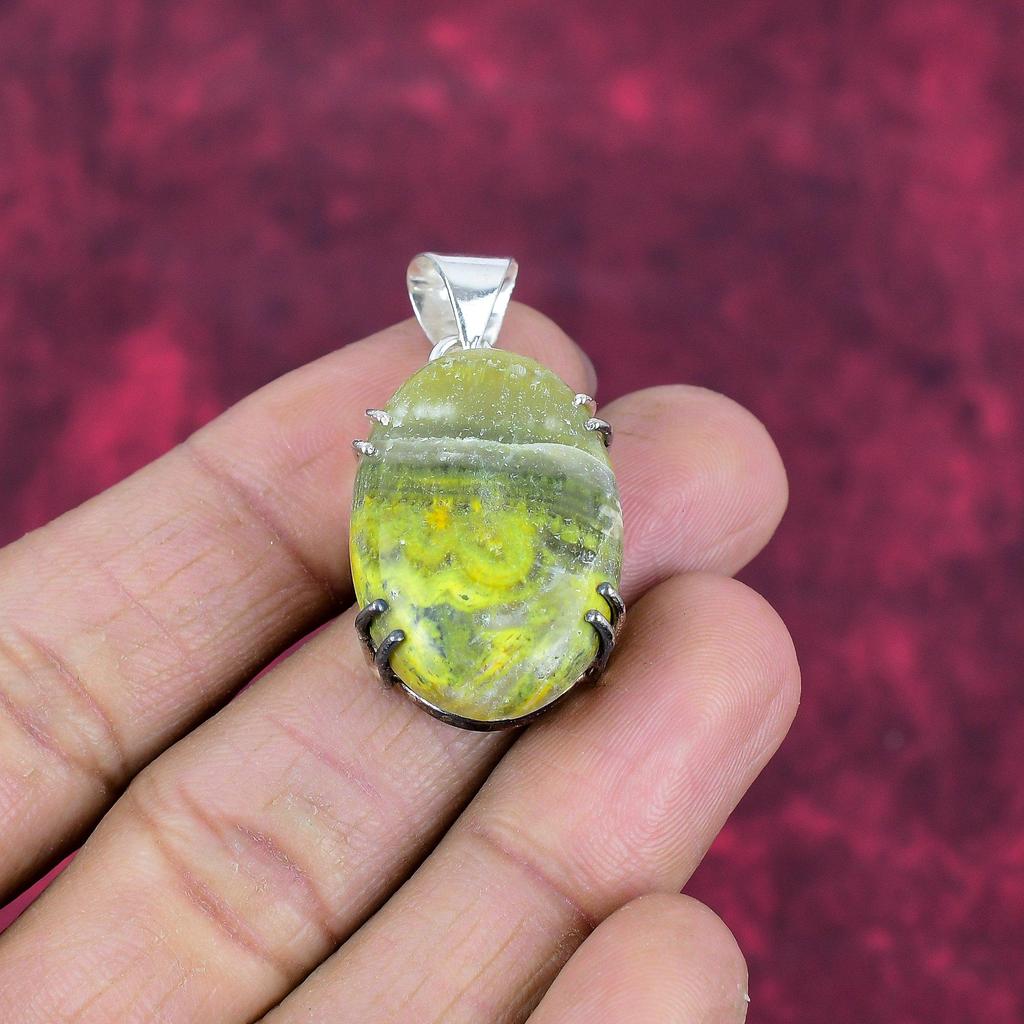 Hummeljaspis Anhänger, 925 massives Sterlingsilber Edelsteinschmuck, Handgefertigter Anhänger, Zum Muttertag