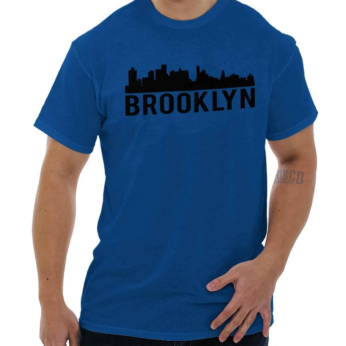 Brooklyn City Skyline Silhouette Urban NYC Fashion Novelty Tee T-Shirt Tee XXXL