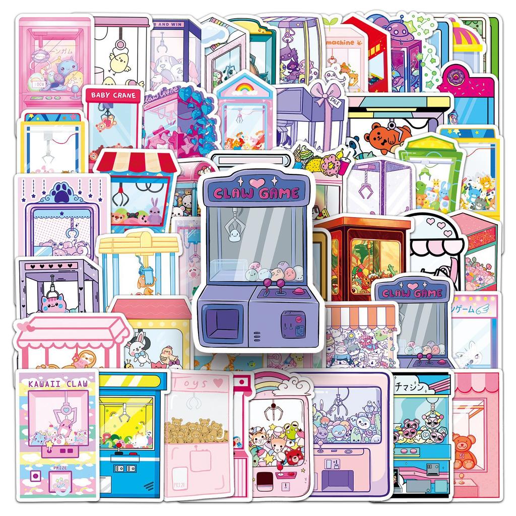 50 Claw Machine Graffiti Stickers Personalized Cartoon Cute Creative Decoration Mobile Phone Suitcase Water Cup Stickers