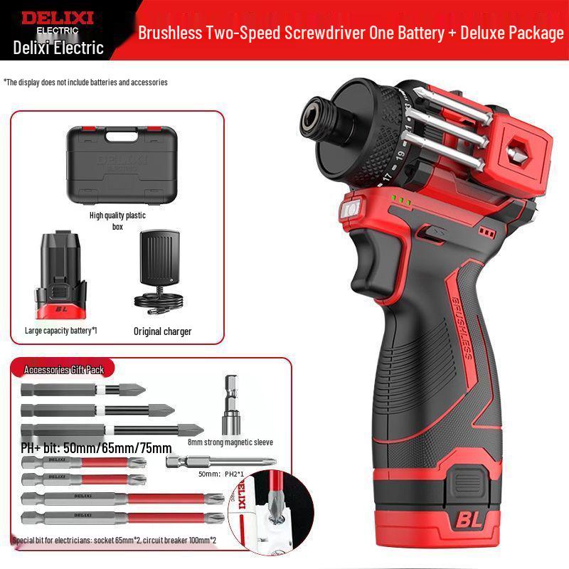 Delixi Rechargeable Brushless Electric Screwdriver & Drill Combo