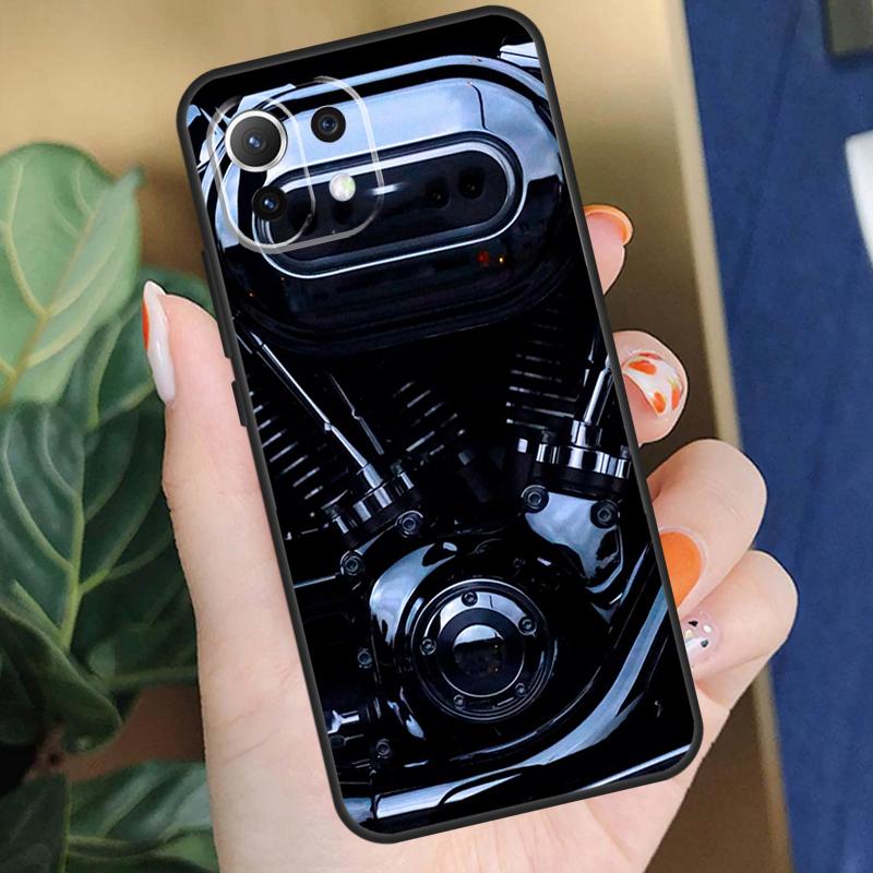 Motor Engine Motorcycle Case For Xiaomi 15 14 Ultra 13T 14T 15T Pro 17 Pro Max POCO X7 X5 X6 F5 F6 F7 F8 Pro Coque