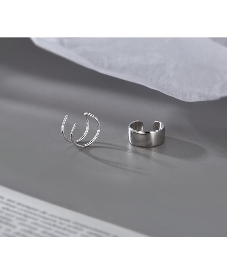 Women's Trendy Geometric No-Piercing Ear Cuff Set - Retro Korean Hip Hop Style Earrings