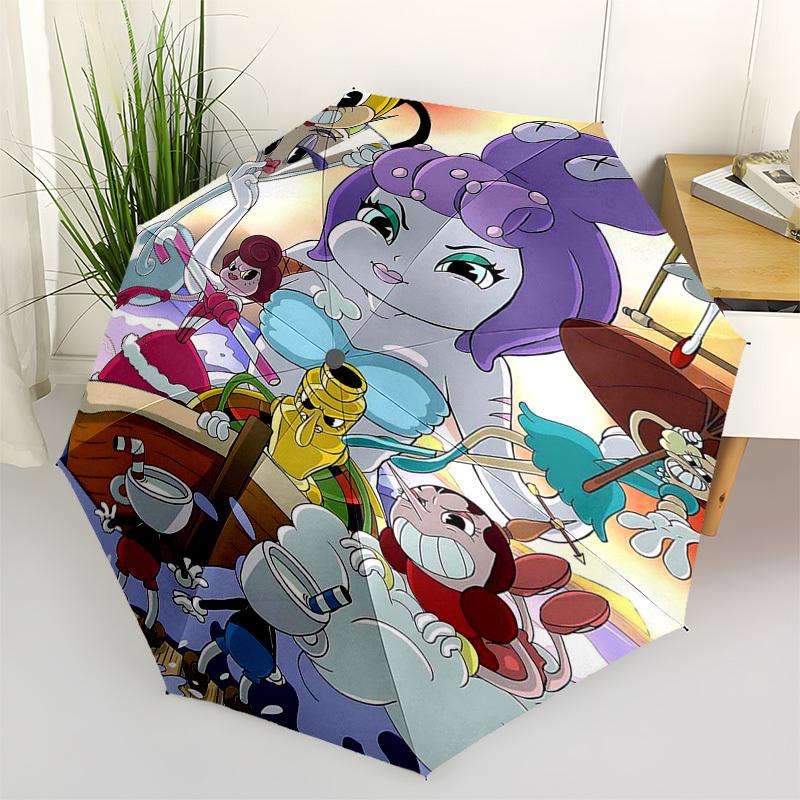 

1pc Adventure Time: Lumpy Space Princess Outdoor Umbrella - Automatic Opening & Closing, Portable 3-Fold Design with Iron Frame - Perfect Gift for Fan