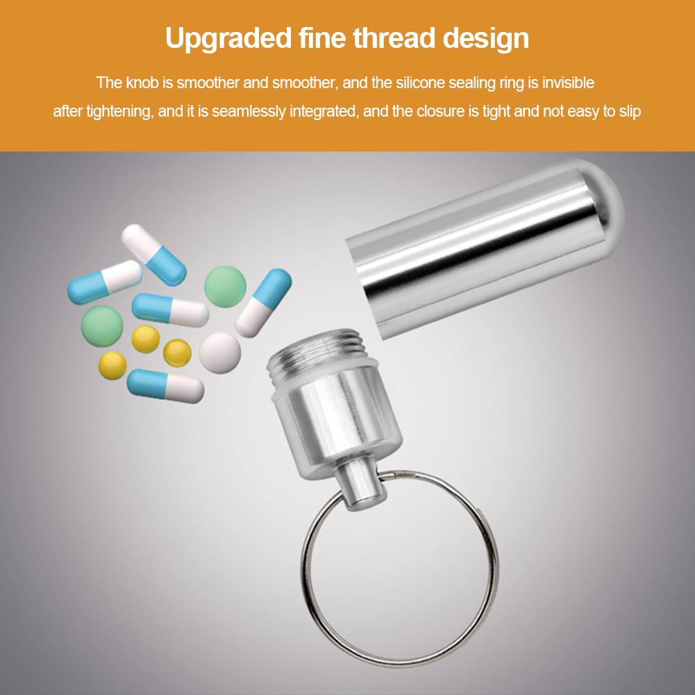 1-3 Stück Mini Tragbar Aluminium Pillendose Schlüsselanhänger Outdoor Tasche Pillendose Behälter Tragflasche Hülle Schutzbox Outdoor