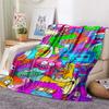 1PC Little monster Print Flannel Blanket, High quality Comfortable for All Seasons, Home Decor, Warmth and Comfort, Perfect for Christmas Gifts