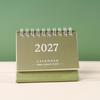 1Pcs 2027 Mini Coil Standing Desk Calendar Waterproof Page Flip Planner for Office Workers Daily Task Management