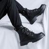 2025 Autumn Winter Thick Base Cloth Mid-Top Boots Men British Trend Boots High-Top Korean Casual Shoes Motorcycle Boots for Men