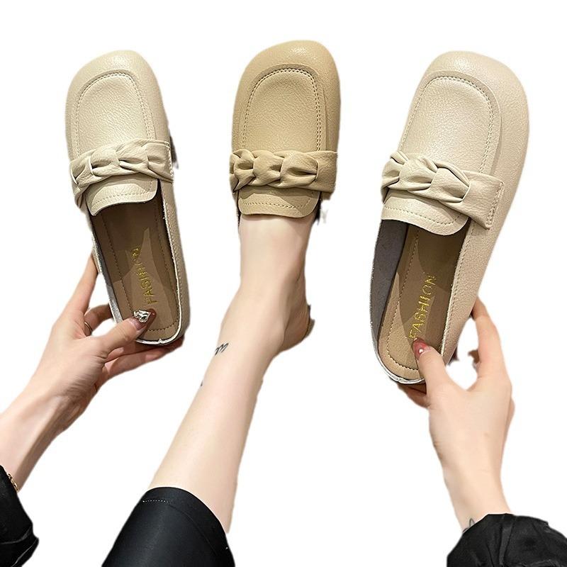 Baotou half slippers women's outer wear spring and summer new versatile heelless lazy shoes soft sole half drag single shoes