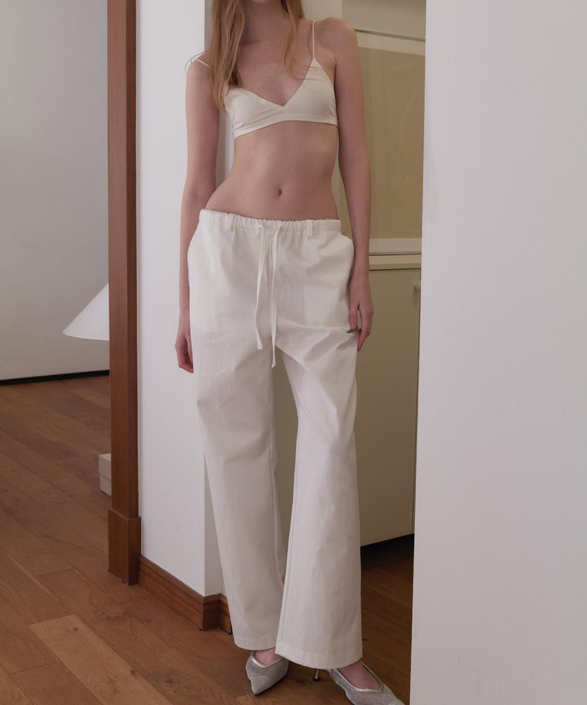 Aente Low-Rise String Pants - Ivory