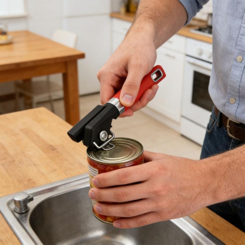 Stainless Steel Multi Purpose Can Opener For Kitchen Home Use Ergonomic Nonslip Handle Bottle Lid Remover