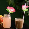 20Pcs Luau Hawaiian Theme Party Flower Drinking Straws for Summer Beach Tropical Hawaii Birthday Wedding Party Decoration