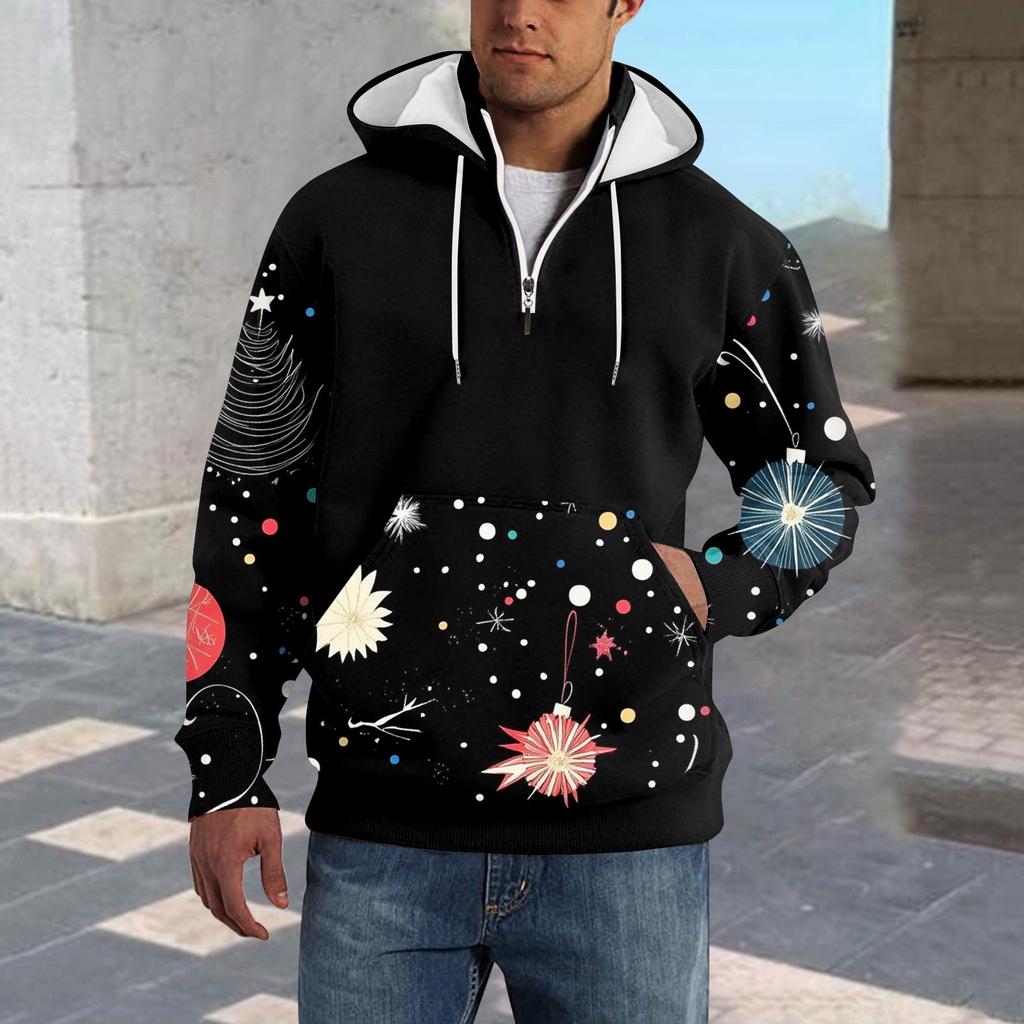 Bahar ve Erkek Ayakta Yaka Sweatshirt Açık Hava Rahat Kazak Üstleri