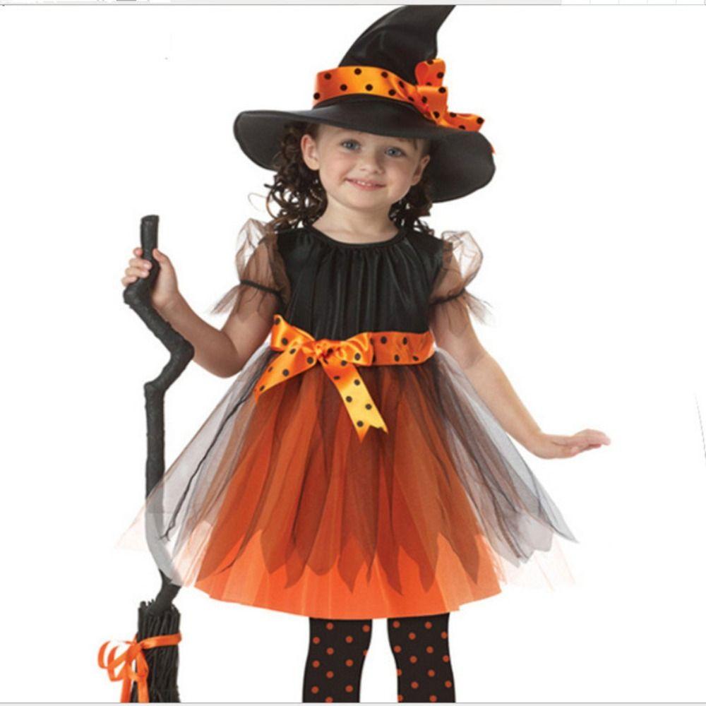 Wizard Kids Witch Dress Set Kawaii Halloween Cosplay Costumes Childern Halloween Costumes  Carnival