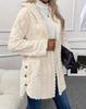 2026 Autumn/Winter Solid Color Hooded Cardigan: Casual Button Long Sleeve Jacket for Europe and America