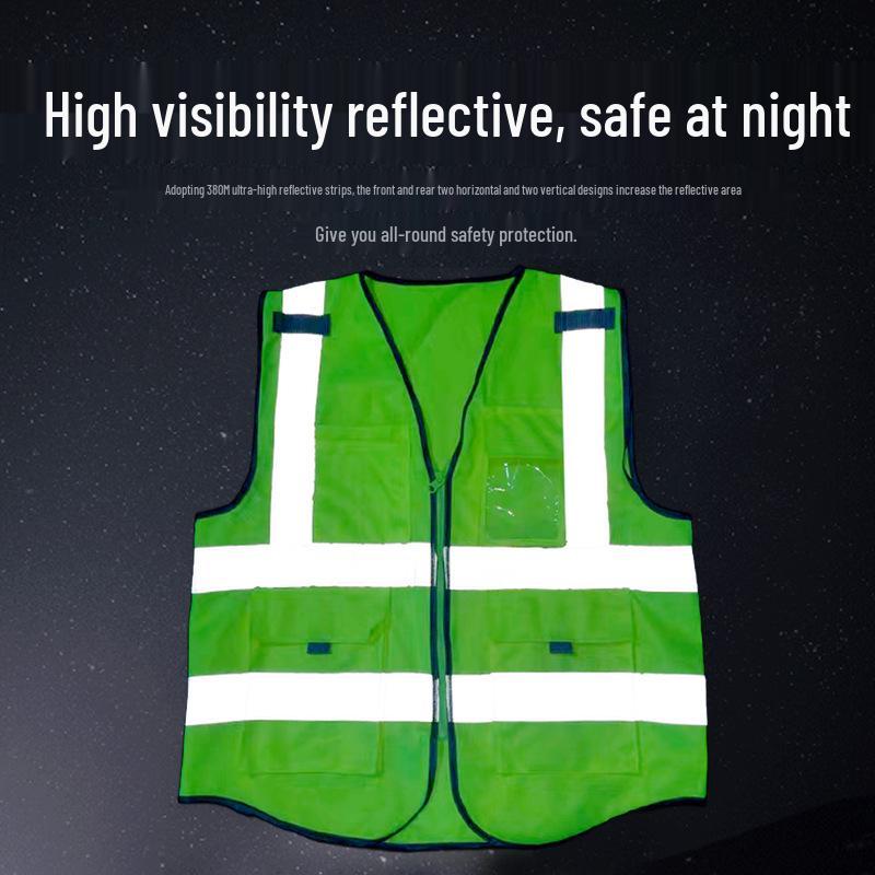 

Reflective Multi-Pocket Safety Vest with Logo Option - Fluorescent Construction Gear флуоресцентний жовтий колір