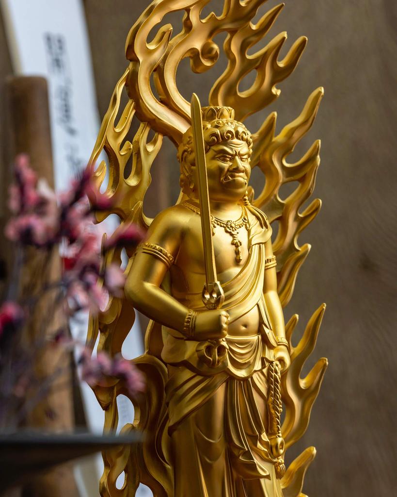 Acala Buddha 21cm by Sculptor Shuun Original Model In the Year of the Guardian Deity of the Chinese Takaoka Bronze Statue, (gold Plated/24k Gold),