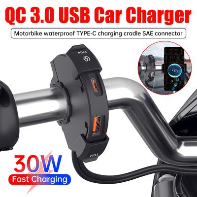 12v New Motorcycle Usb Fast Charger Waterproof Socket With Type C Cell Phone Port Power Outlet Mobile Chargers Plug For Moto
