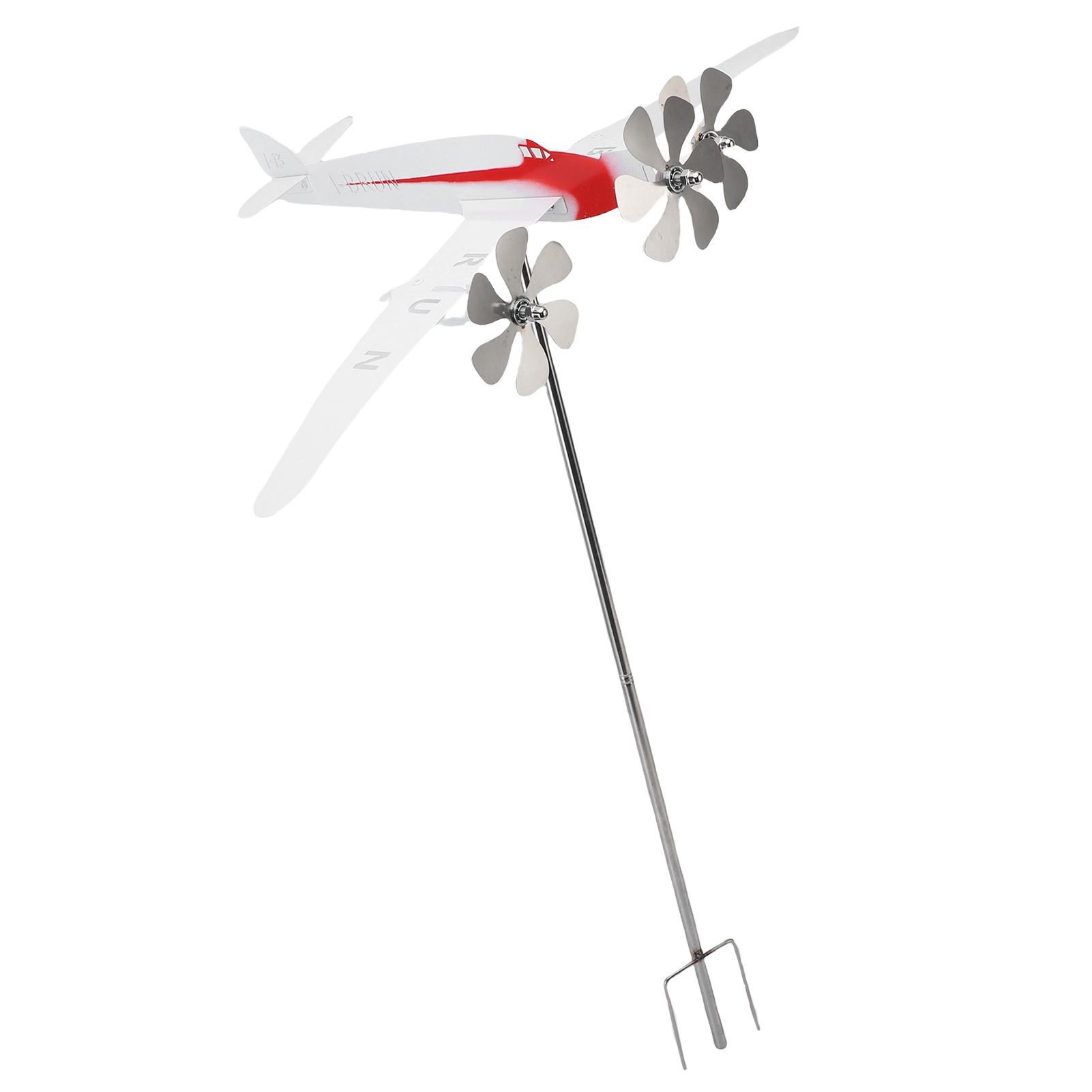 Wther Vane Sculpture, Wrought Iron 3D Airplane Shape Wind Sculpture for Garden Patio Lawn Yard Outdoor Decor