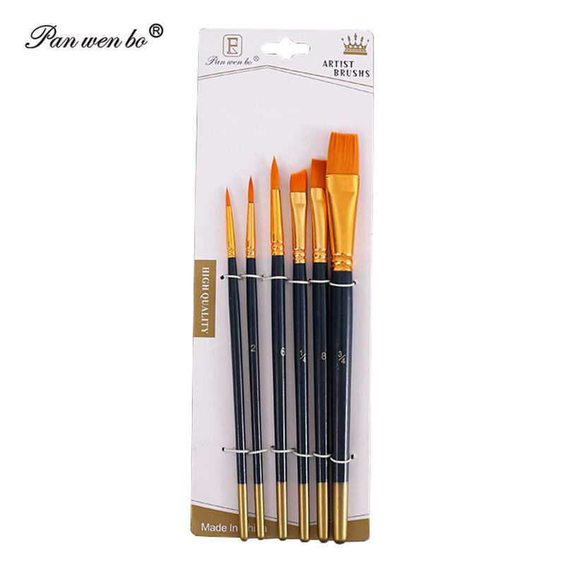 Set di 6 pennelli per pittura in nylon cross-border con gesso ad acqua e materiali artistici fai da te