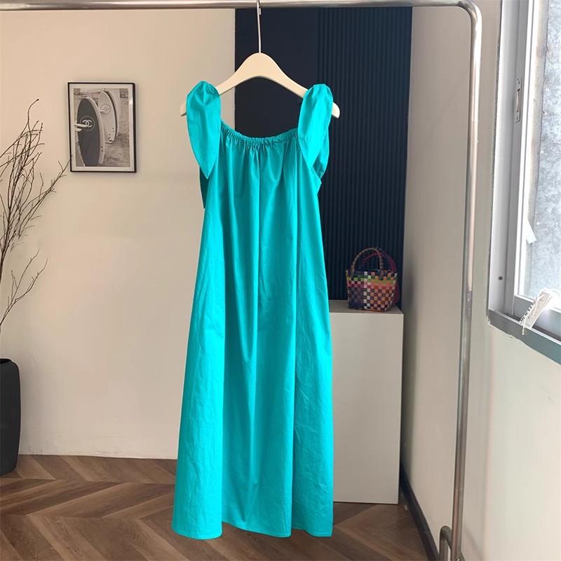 

Dress beauty strap off-the-shoulder suspender dress women s summer gentle design vacation seaside beach dress S