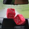 A Pair Of Plush Dice Heart-shaped Decorations For Car Rearview Mirrors, Retro Square Decorative Dice For Car Hanging Accessories