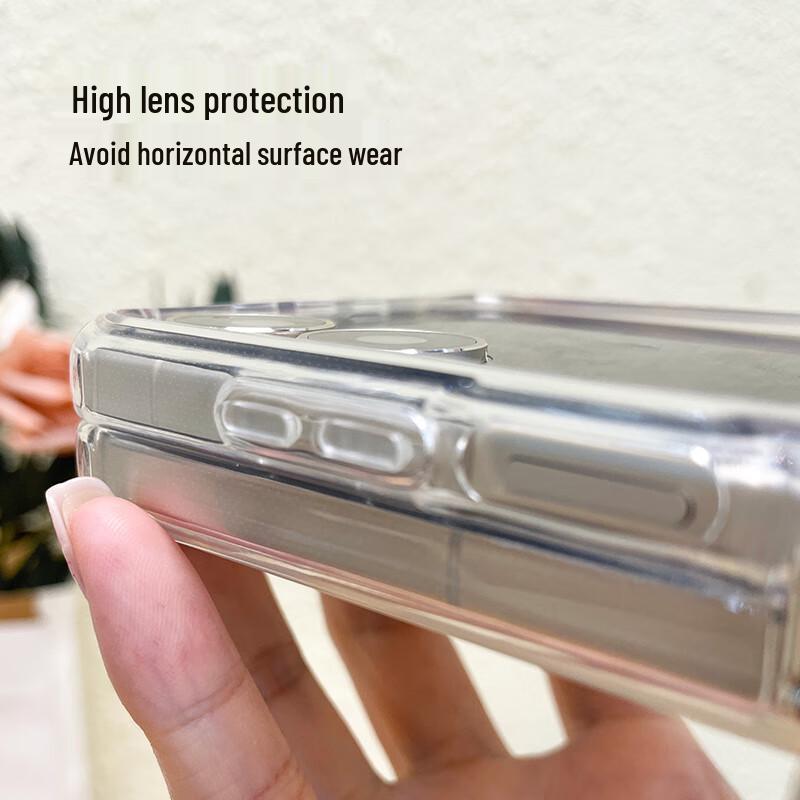 Purecolor Transparent Soft Case with Strap for Samsung Galaxy Z Flip