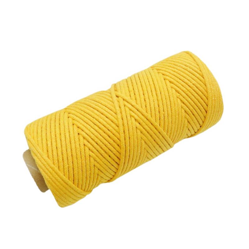 High Tenacity 3mm Thick Colored Twisted Macrame Eco-Friendly Cotton String Cord Rope Roll for Garment & Shoes Handbag Making