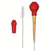 1 Set Multipurpose Turkey Baster with Detachable Needles, Silicone Brush Head, and Cleaning Brush