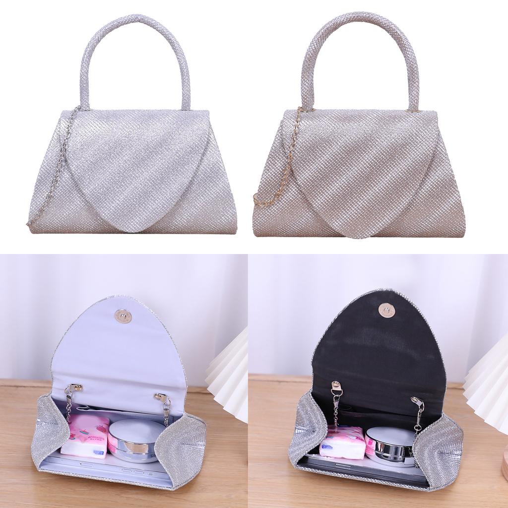 Rhinestone PU Tote Formal Evening Bag Lady Purse Elegant Wedding Party Clutches Female Cocktail Crossbody Shoulder Bag