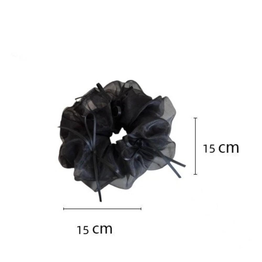 Hair Accories Yarn Knot Hair Ties Ribbon Bowknot Large Elastic Tulle Scrunchie Korean Style Bowknot Hair Rope Women