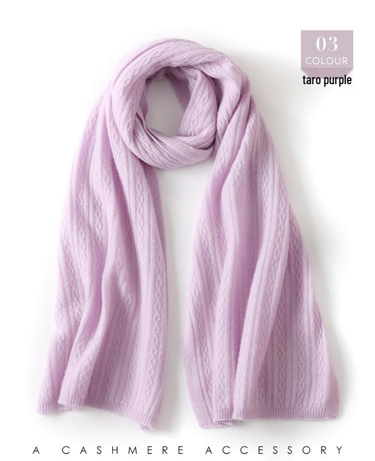 Women's Cashmere Wool Scarf: Autumn/Winter Solid Color, Versatile Neck Warmer, Korean-Style Shawl