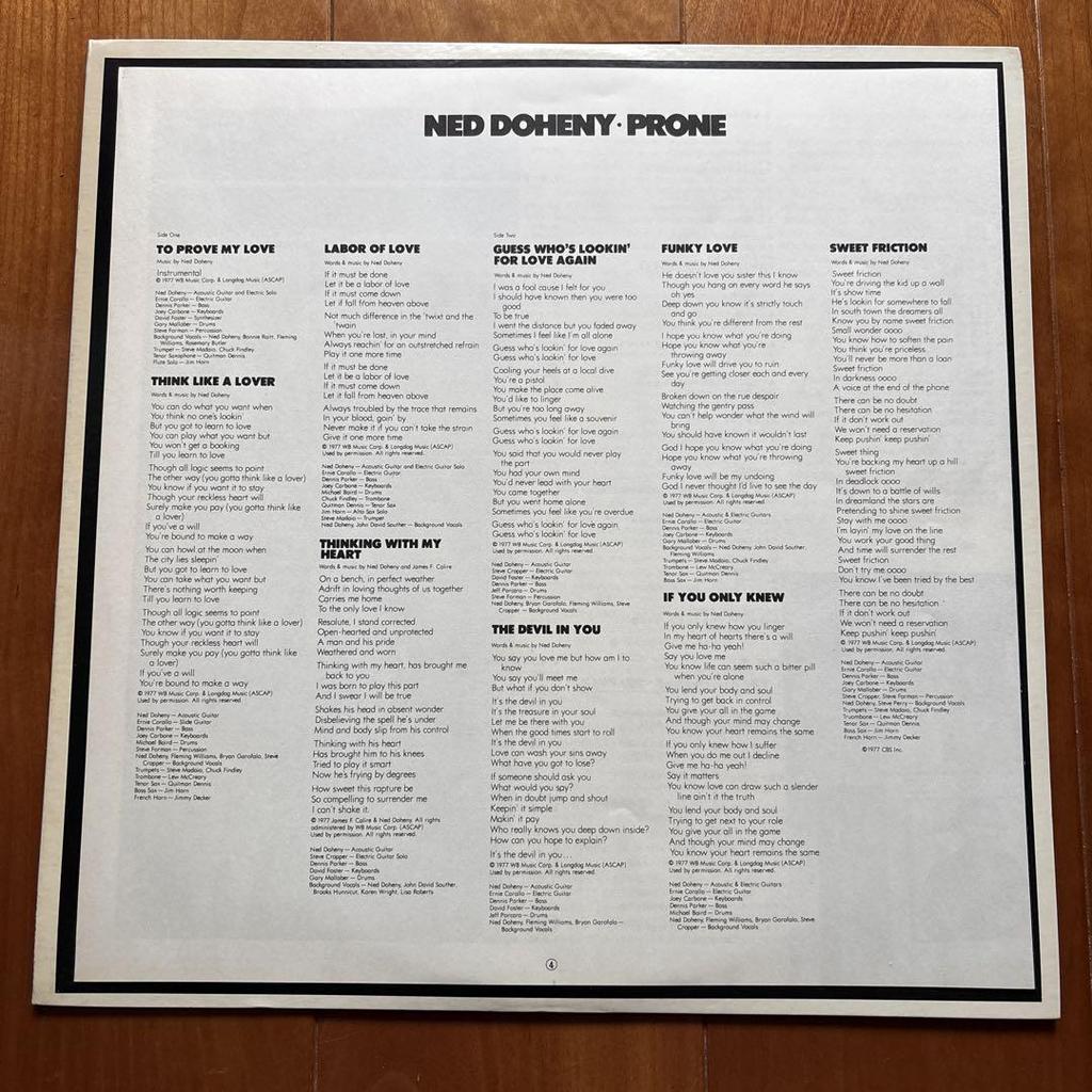 [USED] LP Record NED DOHENY/PROONE (Domestic Edition)