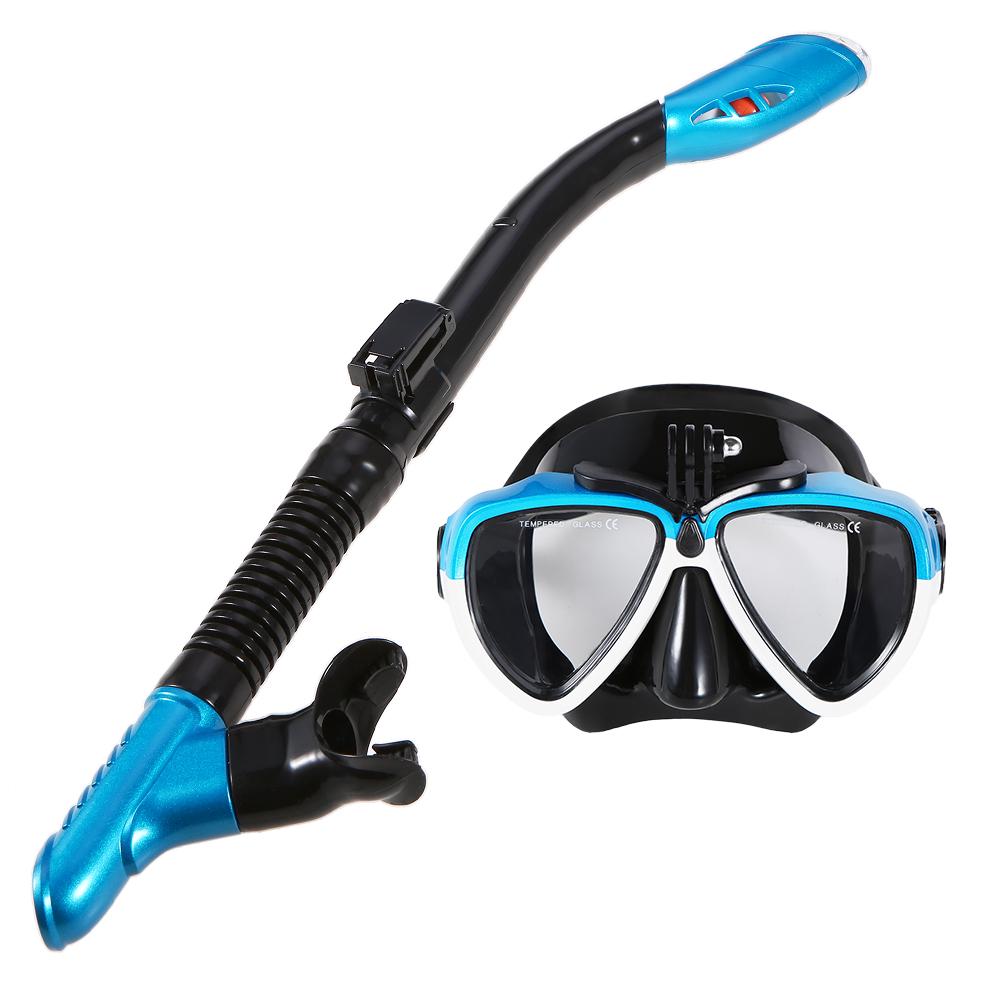 Lixada Snorkelmaske Snorkelsett Antidugg Svømmedykkerbriller med lett pusttørr snorkel