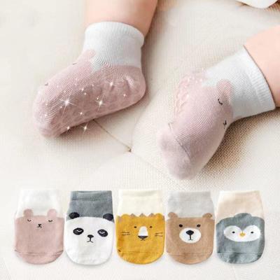 Neue Frühling Sommer Cartoon Tier Nicht-slip Boden Socken mit Kristall Gummi für Baby Kinder Kurze Röhre Anti-schlupf Knöchel Socke
