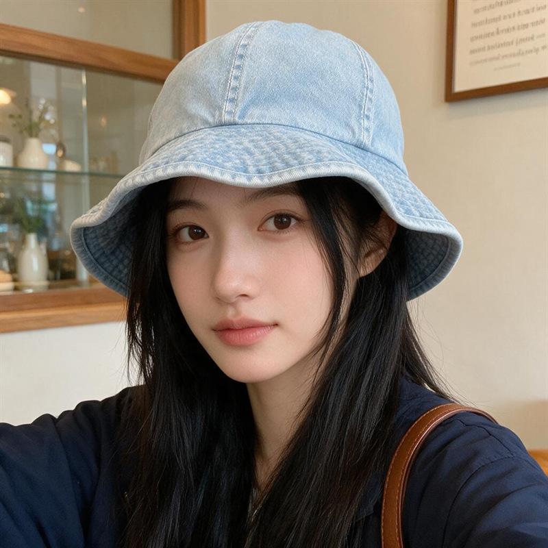 Denim Fringed Hat Children's Summer Leisure Bucket Hat Big Eaves Sunshade Bucket Hat Outdoor UV Protection Sun Protection Hat