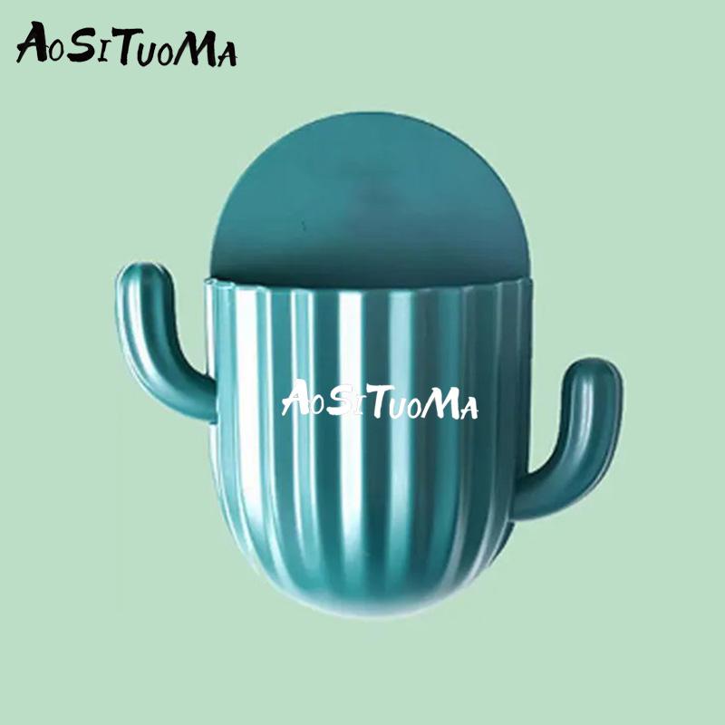 

Милый кактус держатель для кистей для макияжа настенный ящик для мелочей самоклеящаяся подставка для бритвы кухня ванная комната контейнер для хранения зубных щеток