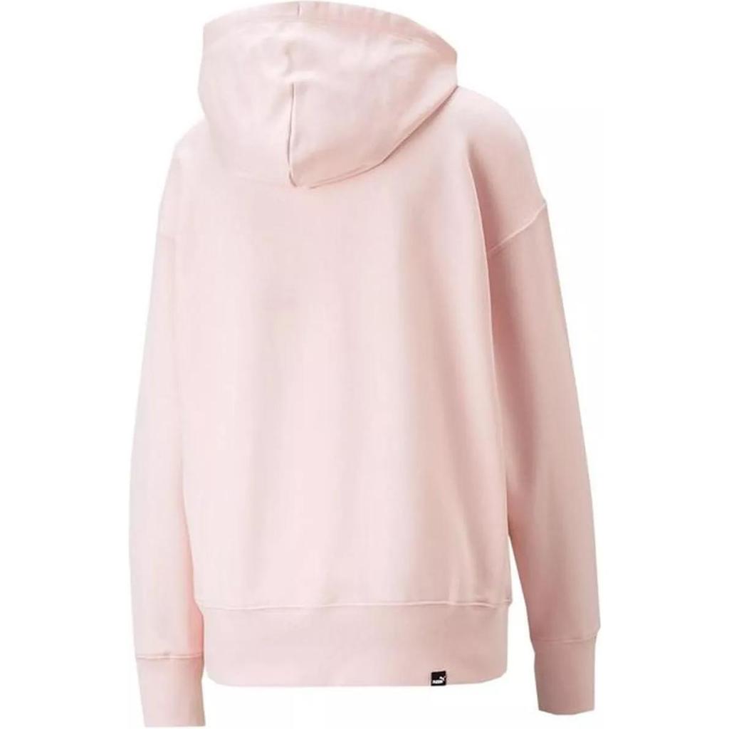 Puma Bluza damska z kapturem z długim rękawem w jednolitym kolorze Różowa 673110-66