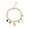 2025 New Fashion Women Lovely Christmas Elk Wreath Bracelet Christmas Party Bell Charms Pendant Metal Bangles Bracelet Jewelry