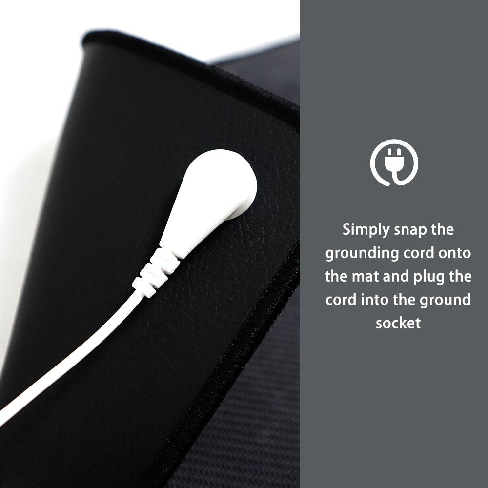 Earthing Universal Mat Grounding Mouse Pad Conductive Leather With15 Feet Connection Cord Included for Office or Home 33*27CM