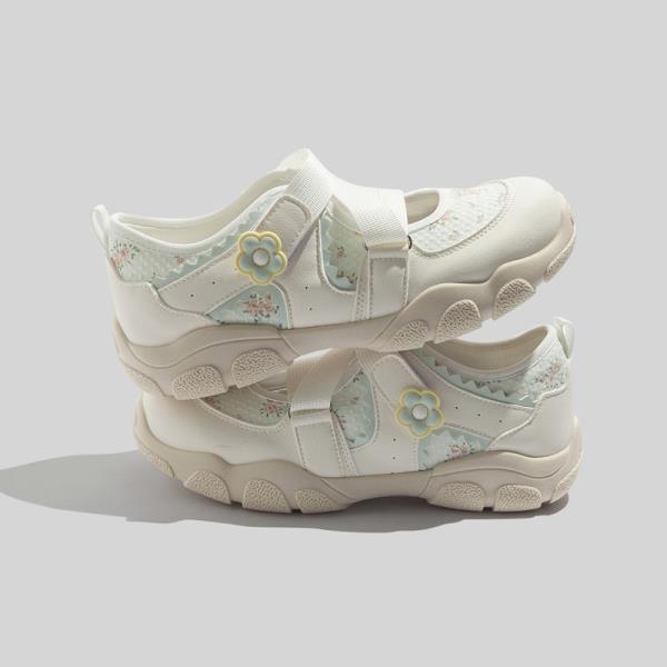 Fashion Shoes Women's Sneakers With Platform Woman-shoes Thick Sole Casual Roses Canvas Rubber Leisure Floral Hook & Loop Fabric Solid R
