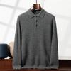 Men's Cashmere Polo Collar Sweater - Loose Fit, Long Sleeve Knitwear for Autumn & Winter