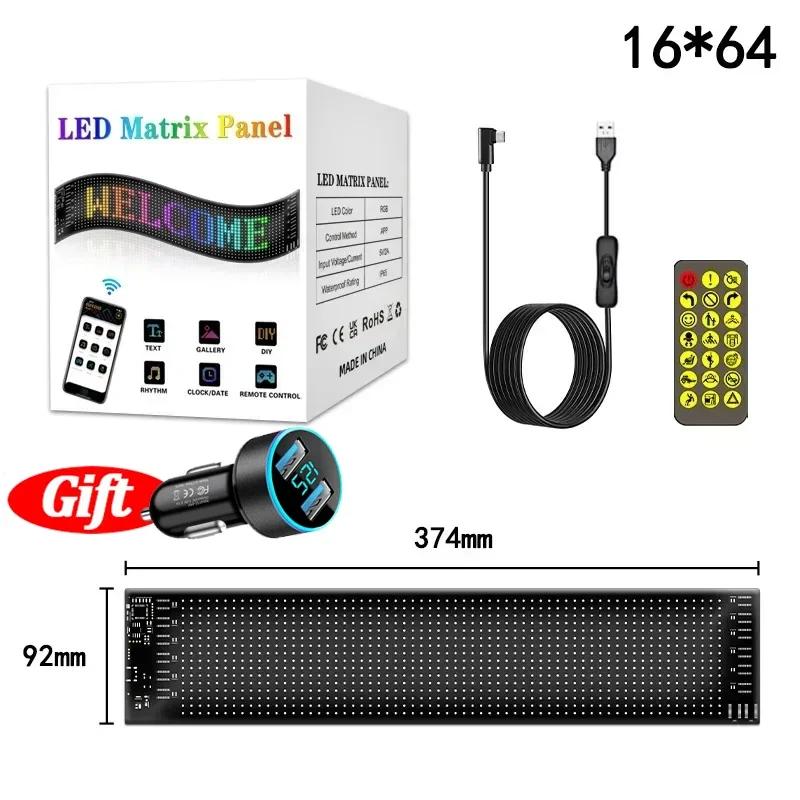 RGB LED Car Sign Animation LED Matrix Pixel Panel DIY Programmable Bluetooth App Control LED Panel Flexible Display Light