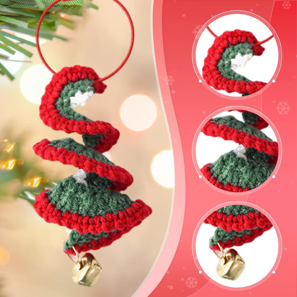 Christmas Tree Hanging Ornament Gift DIY Lightweight Knitted Reusable Christmas