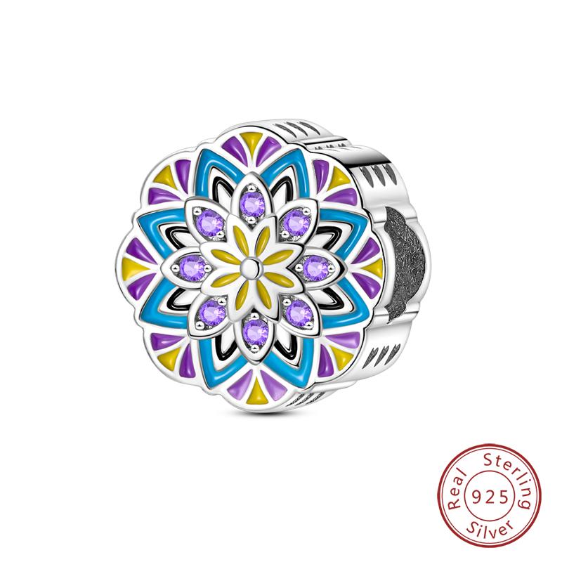 Copper Colorful Luminous Lotus Butterfly Dream Catcher Charms Beads Fit Qikaola Original Bracelets Diy Jewelry