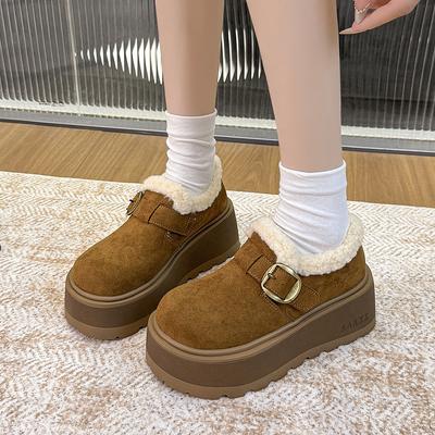 Women's Thick Bottom Winter Fur Mouth Fur One Lightweight Warm Anti Cold Padded Snow Boots Non-slip Wear Casual Sneakers Cotton Boots