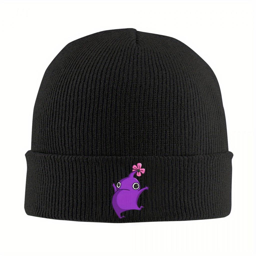 Purple Jumping Pikmin Knitted Hat Beanies Autumn Winter Hat Warm Hip Hop Video Game Cartoon Kids Caps Men Women
